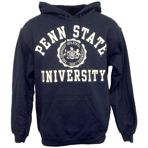 navy hooded sweatshirt with Penn State University & seal
